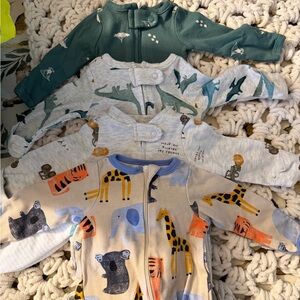 5-Pack Baby Footed Pajamas with Animal & Dinosaur Prints